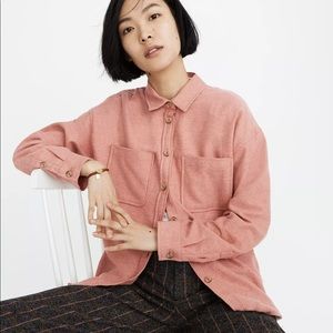 NWOT Madewell Pink Flannel Shirt Jacket